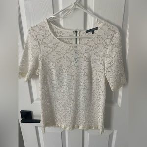 White lace short sleeve top by Matty M